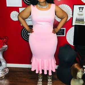 Bodycon Mermaid sleeveless Pink dress